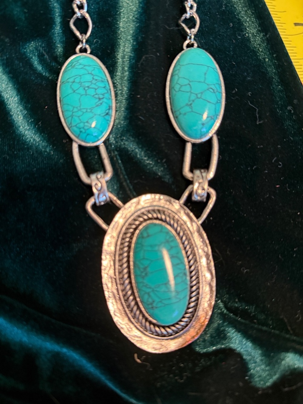 Turquoise and Silver Necklace - Picture 5 of 6